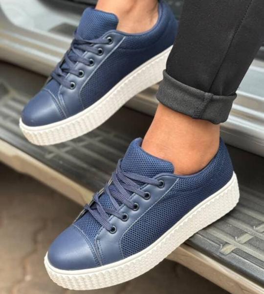 Knit platform sneakers